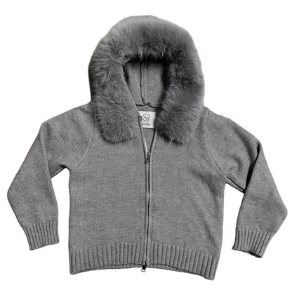 Futrzany Sweter - Szary