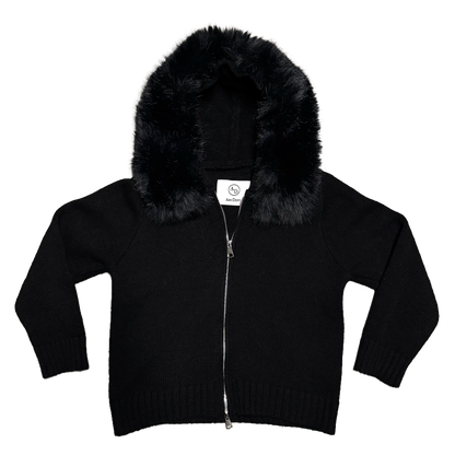 Futrzany Sweter - Czarny