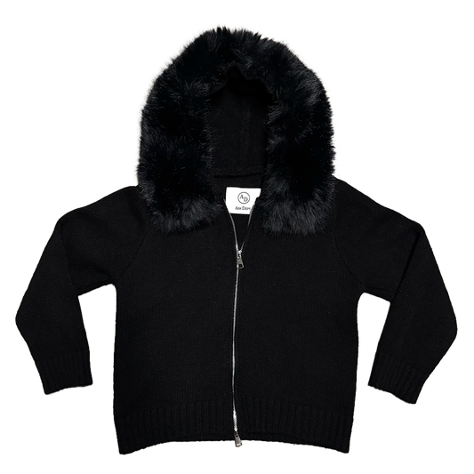 Futrzany Sweter - Czarny